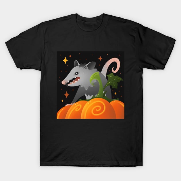 Pumpkin Opossum T-Shirt by maryallen138